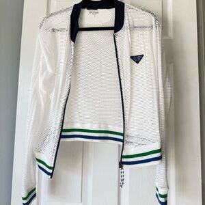 New Splits59 White Mesh athletic athleisure track jacket Y2K from Anthropologie